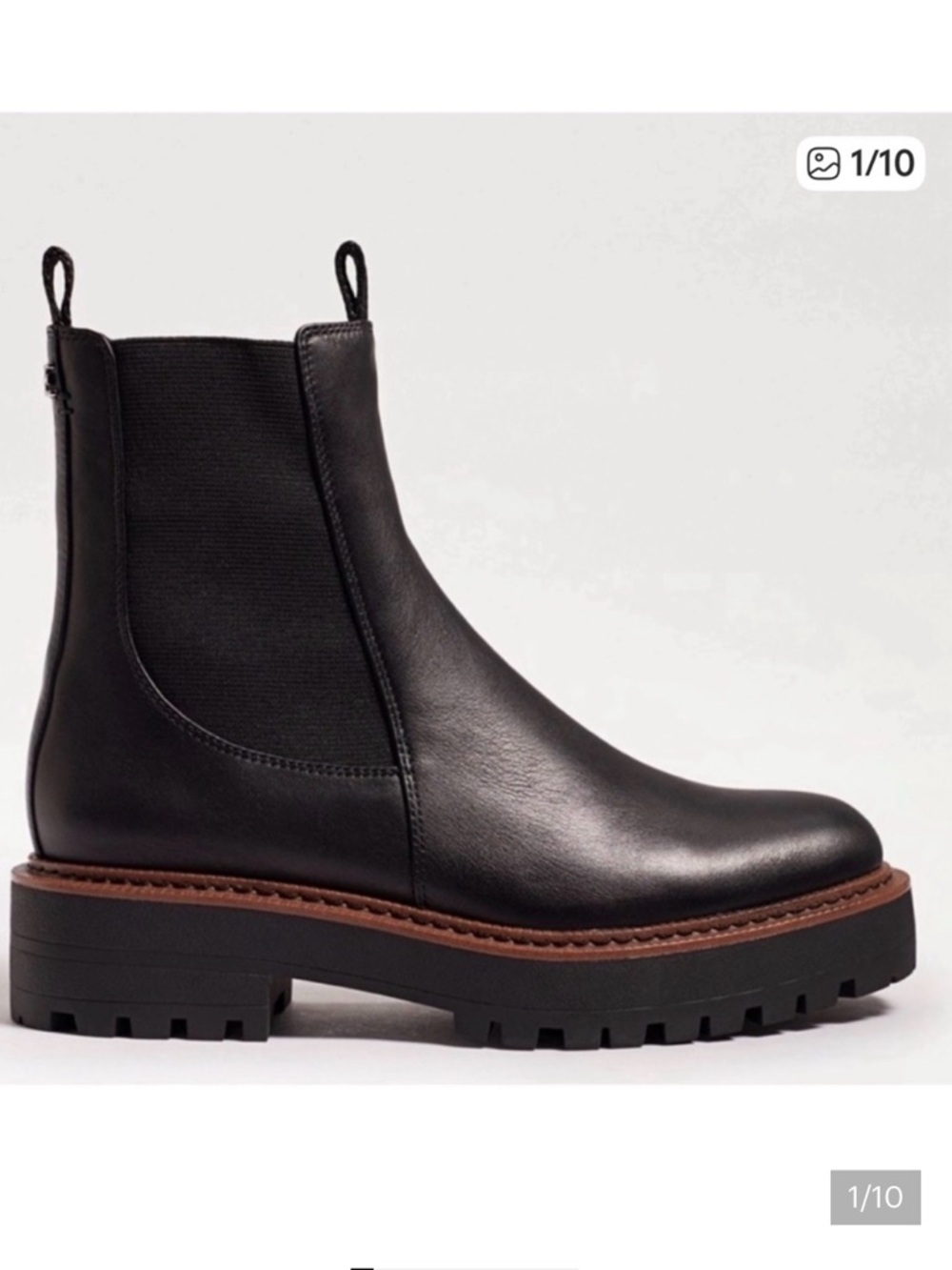 Sam Edelman Black Leather Chelsea ankle Boots 7.5 - Picture 3 of 12